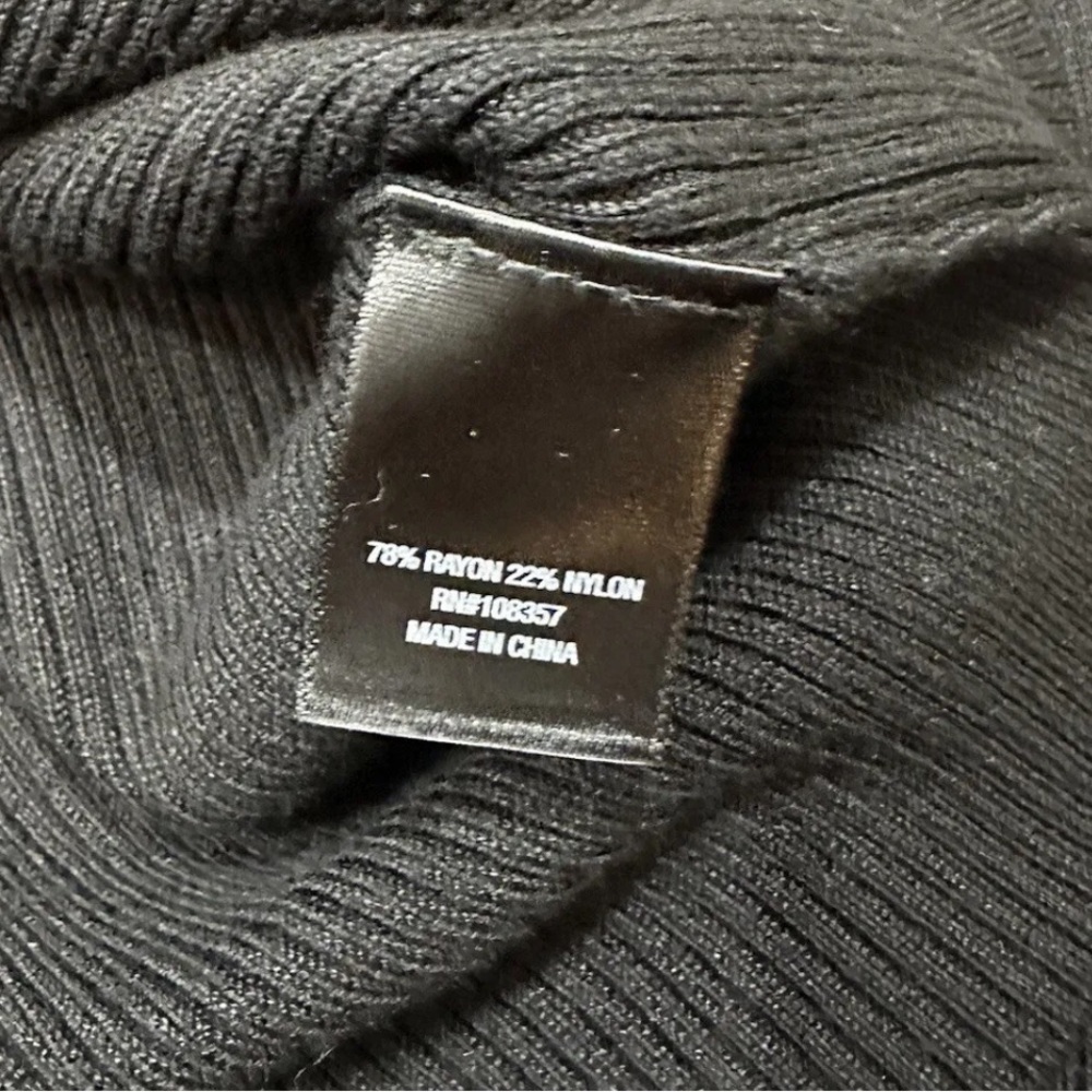 NWT Worthington Black Super Soft Long Sleeve Sweater Top mock neck size M - Picture 7 of 8